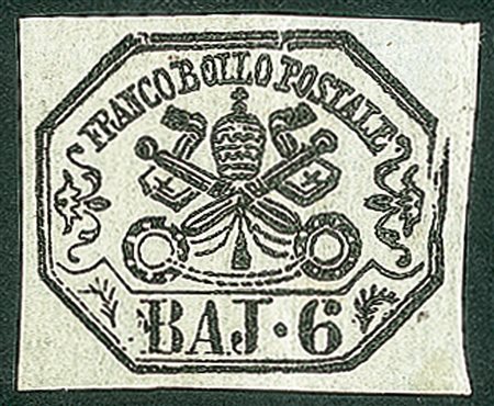 Antichi Stati Italiani - Stato pontificio - 1852 - 6 baj (7f)