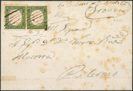 Antichi Stati Italiani - Sardegna - Lettera da Tortorici (a penna) per Palermo 8 aprile 1862