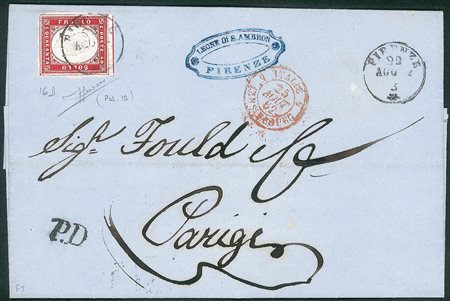 Antichi Stati Italiani - Sardegna - Lettera affrancata con 40 cent (16D)