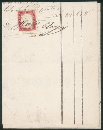 Antichi Stati Italiani - Sardegna - Esemplare del 40 cent rosa carminio lillaceo (16Eb)