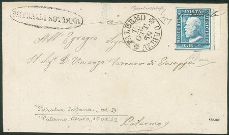 Antichi Stati Italiani - Sicilia - Splendido esemplare del 2 grana azzurro chiaro (6g)