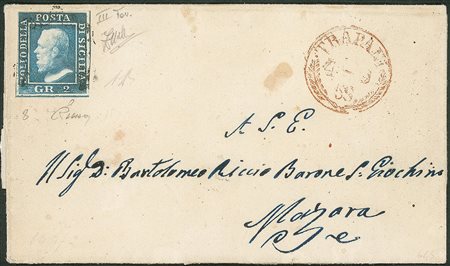 Antichi Stati Italiani - Sicilia - Lettera spedita da Trapani a Marzara
