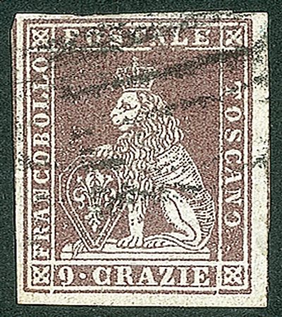 Antichi Stati Italiani - Toscana - Difetti di cliché - 1852 - Bell'esemplare del 9 crazie (8)