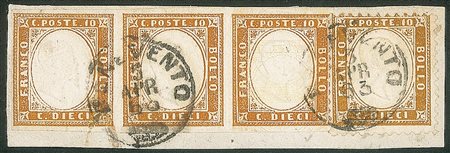 Regno - Vittorio Emanuele II - Frammento di lettera con splendida affrancatura mista