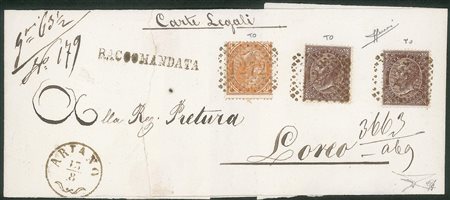 Regno - Vittorio Emanuele II - Fascetta raccomandata da Ariano (CO)