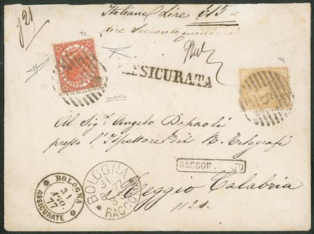 Regno - Vittorio Emanuele II - 1863 - Cent. 10 giallo chiaro + 2 lire scarlatto (T17a + T22)