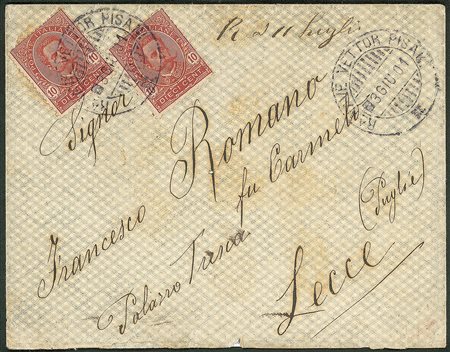 Regno - Umberto I - Busta con due 10 cent (60)