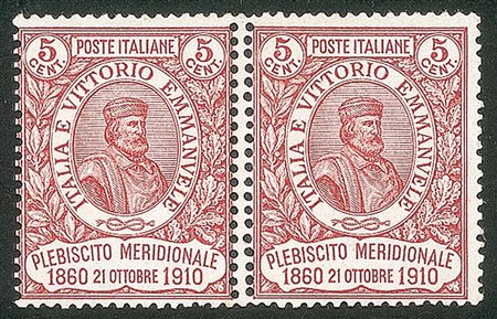 Regno - Vittorio Emanuele III - Coppia del 5 cent Garibaldi (89d)