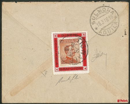 Regno - Vittorio Emanuele III - Busta con al retro 20 cent (109)