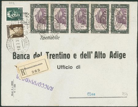 Regno - Vittorio Emanuele III - Milizia 30 cent in striscia di cinque (272)