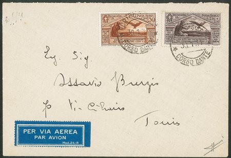 Regno - Vittorio Emanuele III - Virgilio 7,70 + 1,50 lire + un 50 cent Posta Aerea (21 + 23)