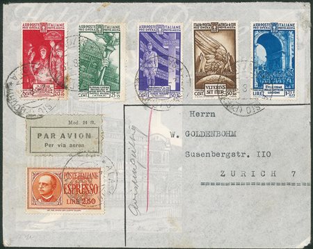 Regno - Vittorio Emanuele III - Milizia 4° emissione (380/383 + 89) emissione completa + 2,50 lire Espresso (16)