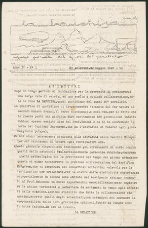 Regno - Vittorio Emanuele III - Posta Aerea e Aerogrammi - Spedizione Artica del Dirigibile Italia - 22 maggio 1928