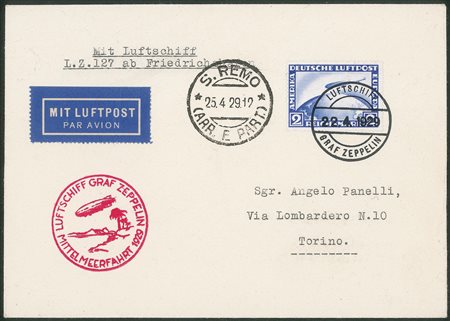 Regno - Vittorio Emanuele III - Posta Aerea e Aerogrammi - Volo sul Mediterraneo