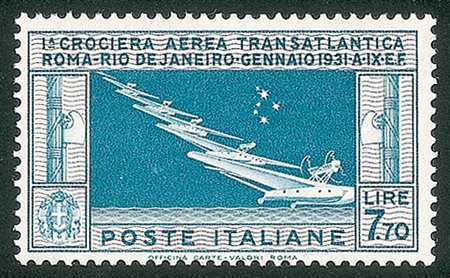 Regno - Vittorio Emanuele III - Posta Aerea e Aerogrammi - 1930 - 7,70 lire Balbo (25)