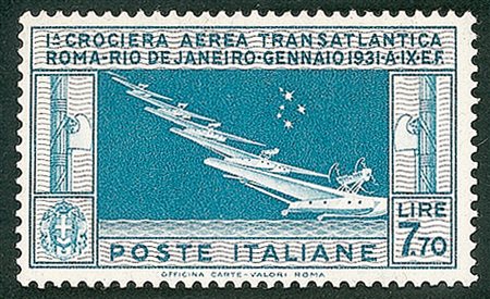 Regno - Vittorio Emanuele III - Posta Aerea e Aerogrammi - 1930 - 7,70 lire Crociera Transatlantica (25)