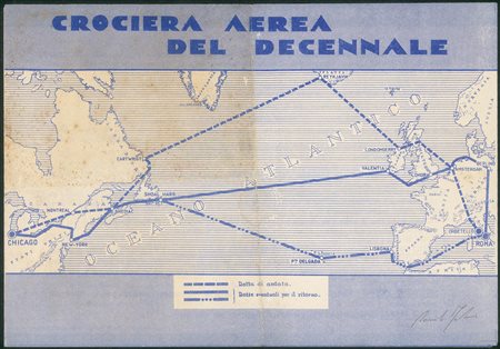 Regno - Vittorio Emanuele III - Posta Aerea e Aerogrammi - 1933 - Crociera Aerea del Decennale