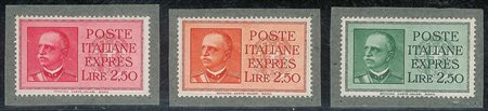 Regno - Vittorio Emanuele III - Servizi - 1932 - Prove per Espressi - Cinque prove di colori diversi del 2,50 lire Espresso