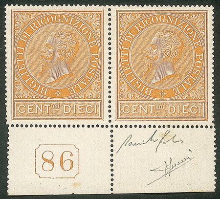 Regno - Vittorio Emanuele III - Servizi - Coppia del 10 cent ocra arancio (1)