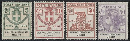 Regno - Vittorio Emanuele III - Servizi - 1924 - Parastatali - Bibliot. Circolanti Milano (13/16)