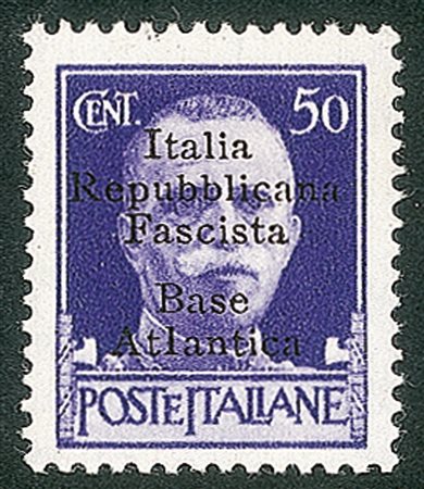 Emissioni Locali - Base Atlantica - 1943 - 50 cent (11g) con varietà 'I' di Atlantica di altro corpo