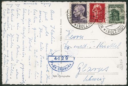 Repubblica Sociale - Definitivi - Monumenti Distrutti 3 lire (511)