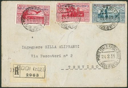 Colonie - Egeo - Virgilio soprastampati due 75 cent + un 1,25 lire (26 + 27)