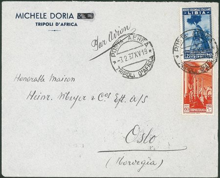 Colonie - Libia - Decennale Fiera di Tripoli 1,25 lire (139) + 60 cent Posta Aerea Tripolitania (10)