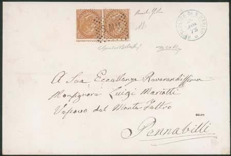 San Marino - Preocursori - Precursori - Busta annullata S. Mno (losanghe nero) del 26.11.72