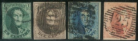 Europa e Oltremare - Belgio - 1858/1861 - Re Leopoldo in ovale (9/12)