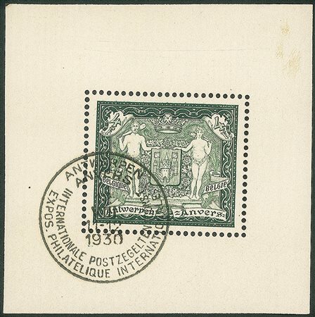Europa e Oltremare - Belgio - 1930 - Esposizione Filatelica Internazionale Anversa - 4 franchi (287)