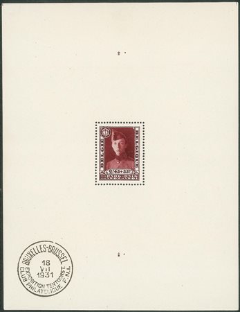 Europa e Oltremare - Belgio - 1931 - Foglietto Esposizione Filatelica dell'Associazione Invalidi di Guerra (BF3)