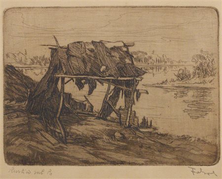 Autore sconosciuto Lotto di 2 incisioni Acquaforte, con cornice: 33x27 cm;...