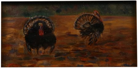 Anonimo Tacchini (XX secolo) Olio su tavola, 11x20 cm, con cornice: 25x30 cm...