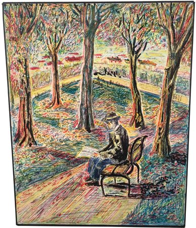 Anonimo Senza titolo (XX secolo) Tecnica mista su carta, 30x25 cm, con...