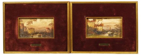 Lucio Cargnel (Treviso, 1903 - Milano, 1998) Lotto di 2 tavolette a tema...