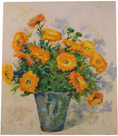 Bona Ceccherelli (XX secolo) Calendule Monotipo, 49x42 cm, con cornice: 70x63...
