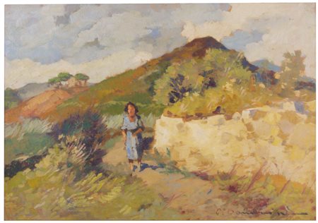 Carlo Domenici (Livorno, 1897 - Portoferraio, 1981) Ritorno dalla campagna...