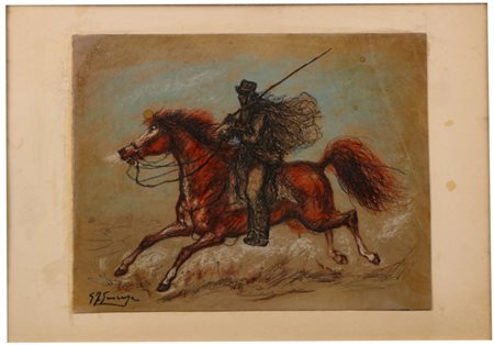 Giovan Francesco Gonzaga (Milano, 1921 - Milano 2007) Buttero a cavallo...