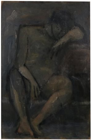 Mario Marcucci (Viareggio, 1910 - Viareggio, 1992) Figura Olio su tavola,...