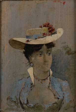 Riccardo Pellegrini (Milano, 1863 - Crescenzago, 1934) Ritratto, 1941 Olio su...