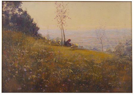 Ferruccio Rontini (Firenze, 1893 - Livorno, 1964) Tramonto mugellano...