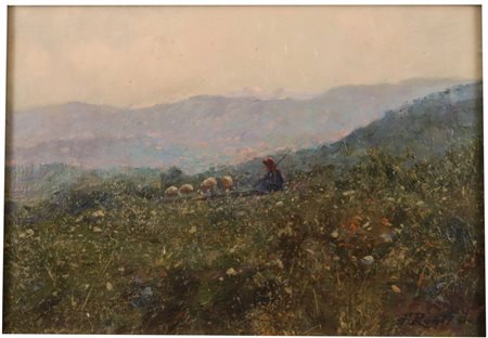 Ferruccio Rontini (Firenze, 1893 - Livorno, 1964) Pascolo, 1941 Olio su...