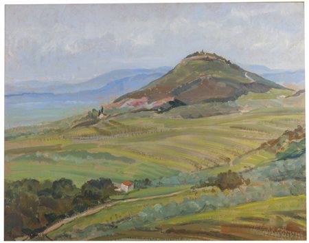 Franco Sacchetti (Venezia, 1922 - Montecatini Terme, 1988) Paesaggio Olio su...