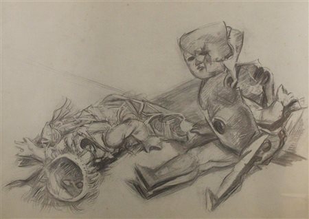 Renato Santini (Viareggio, 1912 - Viareggio, 1995) Bambole, 1970 Litografia,...