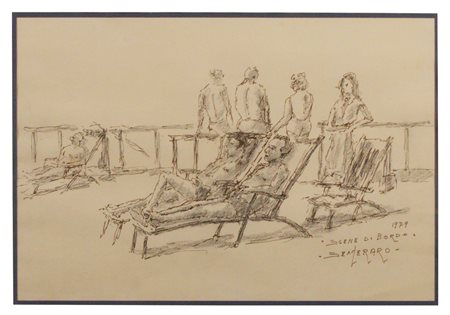 Piero Semeraro (Trieste, 1914 - Pisa, 1998) Scene di bordo, 1979 Tecnica...