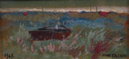 Nino Talozzi (Lari, 1925 - Roma, 2000) Lotto di 2 tavolette, 1967 Olio su...