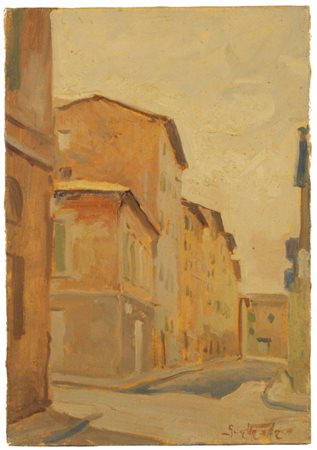 Giacomo Vaccaro (Livorno, 1953) Via Malenchini a Livorno, 1997 Olio su tela,...