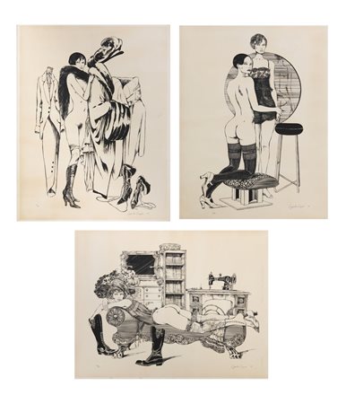 CREPAX  GUIDO (1933 - 2003) - LOTTO COMPOSTO DA N.3 LITOGRAFIE .