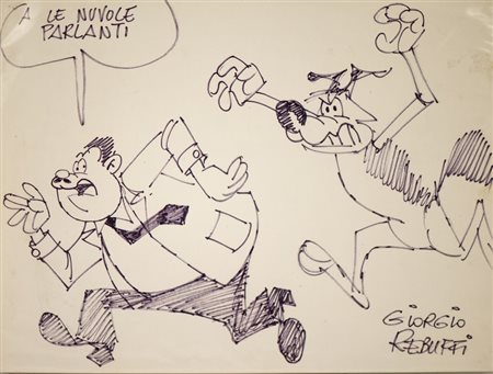 REBUFFI GIORGIO (1928 - 2014) - RARA TAVOLA PER LE NUVOLE PARLANTI.